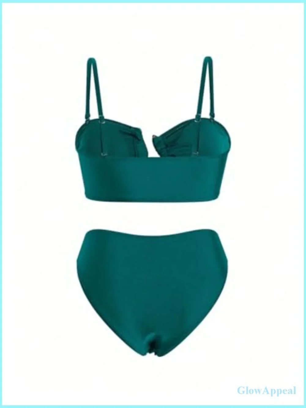 3 Piece Swimsuit Ruched Ring Linked Bikini Set with Cover Up Skirt